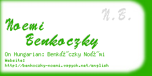 noemi benkoczky business card